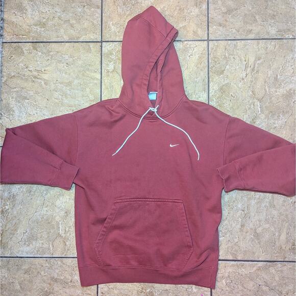 Nike Heavy Weight Solo Swoosh Fleece Hoodie Mens M Cedar White Colorway - Picture 1 of 6